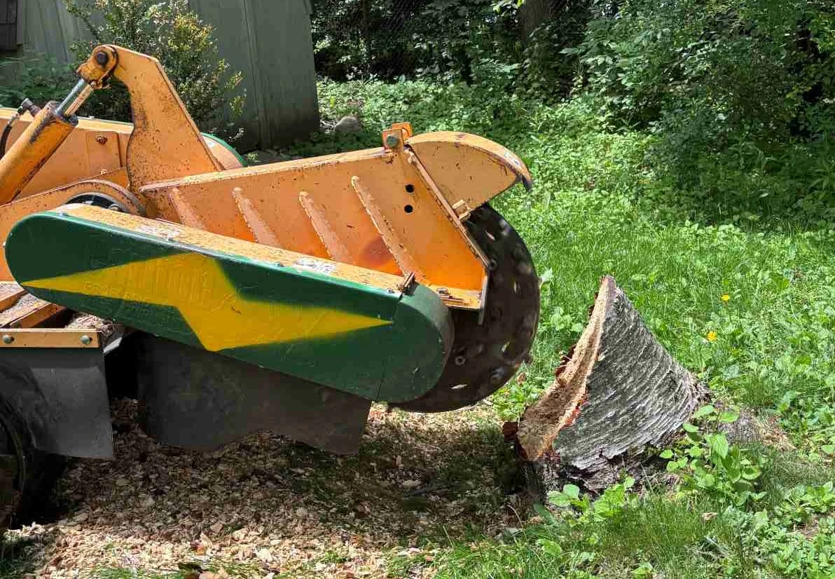 60hp diesel stump grinder at work